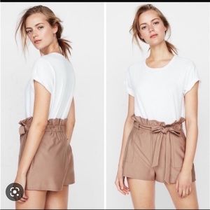 Express High Waist Paperbag Shorts